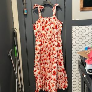 NWT Matilda Jane Women’s XL Sundress White with Poppy Design